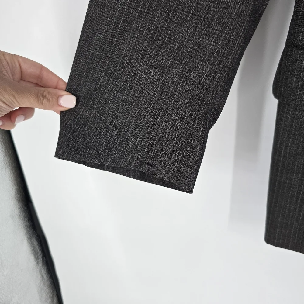 Ermenegildo Zegna Wool Pinstripe Grey Blazer Jacket Size 38 IT 48